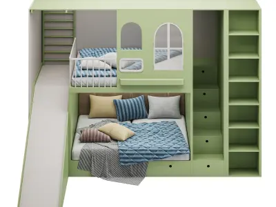 Childrens bunk bed 34 3D model