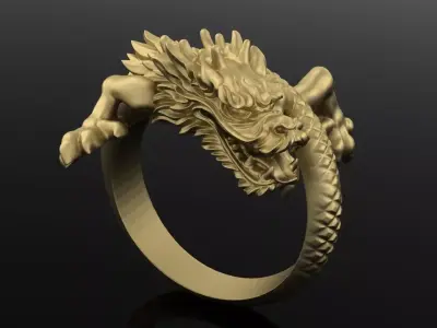 Dragon sculpture 3DM STL OBJ model for 3D printing and CNC 3D print model