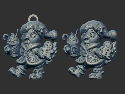 christmas tree chicken decor  3D print model