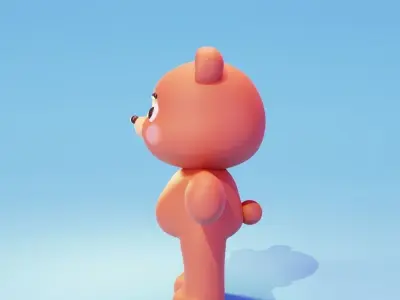 Cartoon character cute Bear 3D model