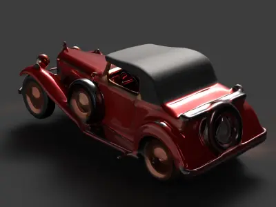 Red vintage car   3D model by aceimagedesign-1