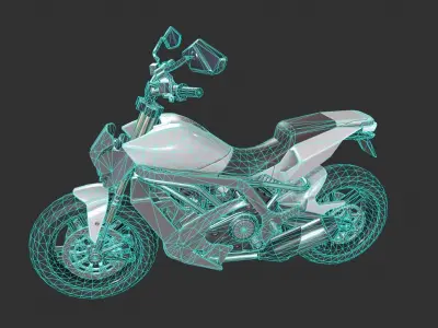 Generic Motorcycle Low-poly 3D model