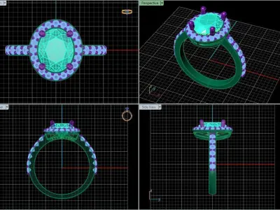 Oval ring 3D print model