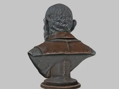 Brass Bronze Copper Man Bust figure Ornate - 3D Model Low-poly 3D model