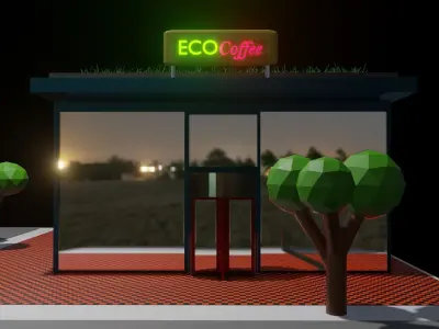 ECO COFFEE Low-poly 3D model