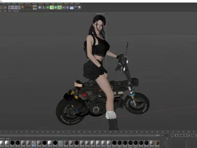 Motorcycle Girl 001 3D model