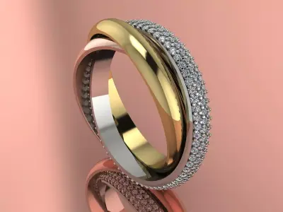 Trinity Ohrringe Ring Brand Jewelry Gold  3D print model