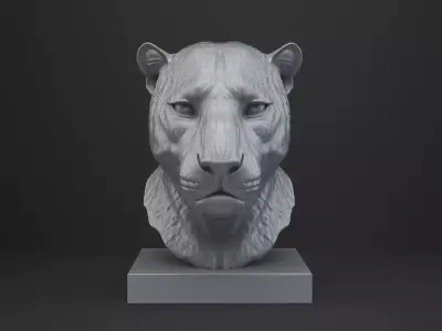 Leopard Bust - Animal Figurine 3D print model