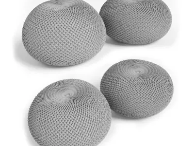 Crochet pouf 3D model