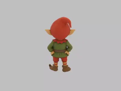 Christmas Elf Character - Cartoon Holiday 3D Model Low-poly 3D model