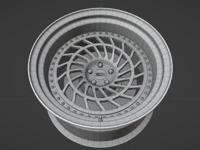 3-19 FR - 3 Piece Wheels - Game Ready Low-poly 3D model