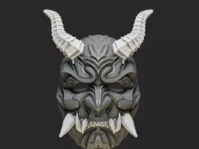 Oni Mask 16 Demon Face 3D print model