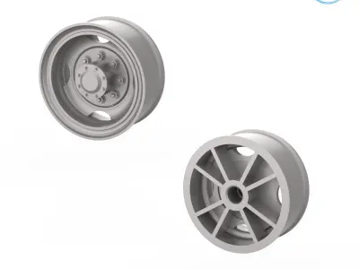 Truck Tire Mold With 3 Wheels 3D print model