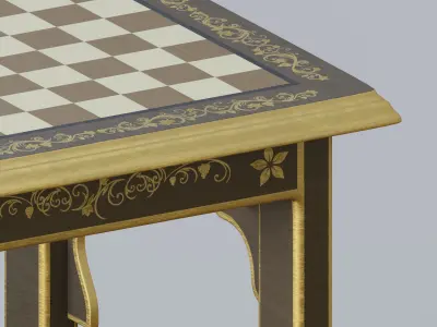 Moroccan chess table 3D model