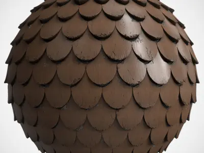 Roof Tile Materials 12- By 3 color Pbr By Sbsar 4k 3D model