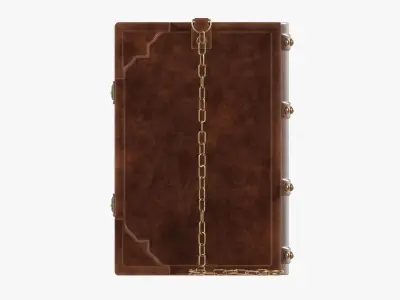Old book in leather decorated 04 3D model