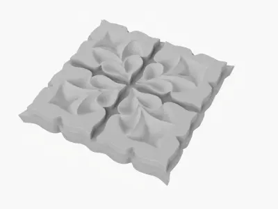 High Poly 4 Petals floral pattern 3D Print Model 3D print model