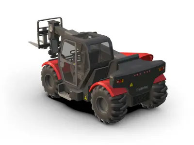  Tractor Hay Low-poly 3D model