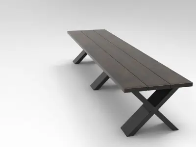 Need Bench Low-poly 3D model