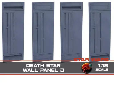 Death Star Wall Panel - D - 1-18 scale Kenner Hasbro Free 3D print model