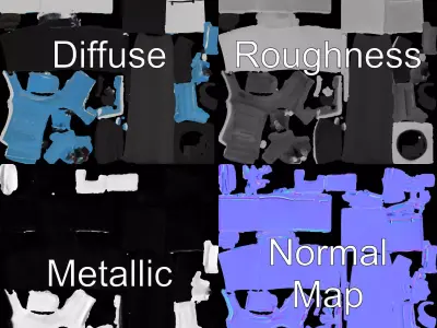 USB  Cable Connector Model Pack for Electronic Devices Low-poly 3D model