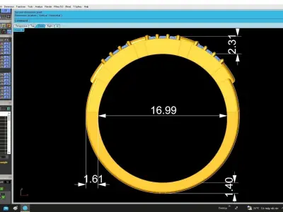 Luxury Multi Row Pave Gemstone Band Ring for Women 4854 3D print model