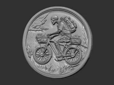 Skeleton Cyclist 3D Model for CNC Bas-Relief and 3D Printing 3D print model