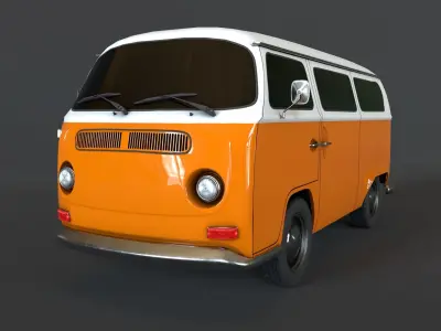 Volkswagen Transporter T2 Free low-poly 3D model