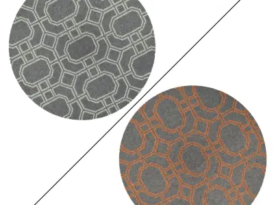 Round Rug Set 77 3D model