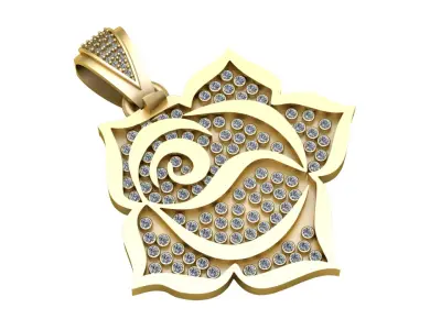 ROSE FLOWER SHIPE PENDANT 3D PRINTABLE MODEL  3D print model