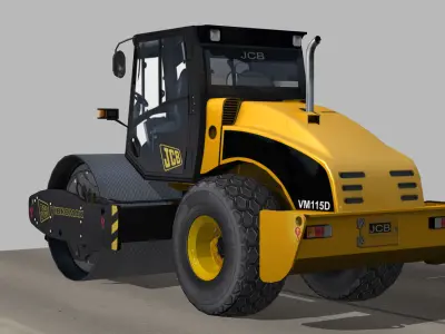 Compactor JCB Vibromax VM115 2012 Low-poly 3D model