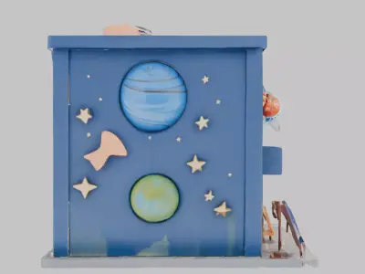 Galactic Book Nook Diorama Low-poly 3D model