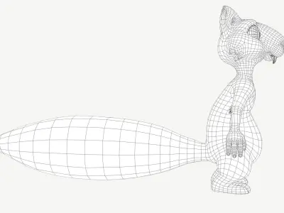 Cartoon Squirrel Low-poly 3D model