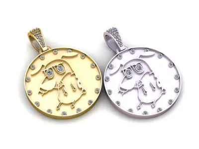 CARTOON CHARACTER COIN GOLD PENDANT   3D print model