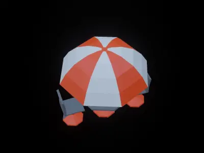  Outdoor Seating With Table And Two Chairs Low poly Free Model Free low-poly 3D model