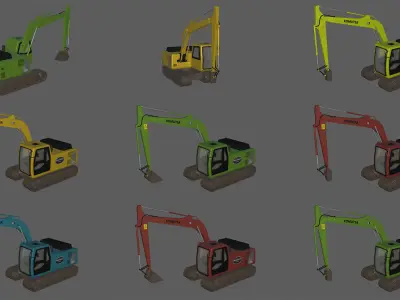 Diggers honda excavator Low-poly 3D model