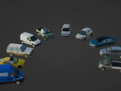 Low Poly Cars Low-poly 3D model