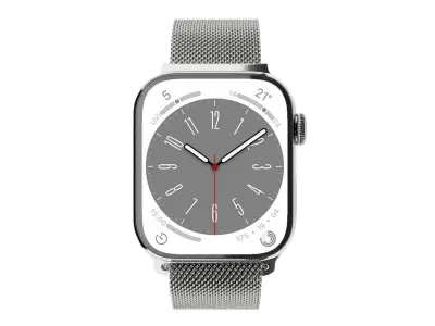 Apple Watch Series 8 Silver Stainless Steel Milanese Loop Low-poly 3D model