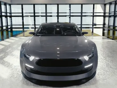 BLENDER EEVEE Brandless Extended Wheelbase 2 door shooting brake Low-poly 3D model