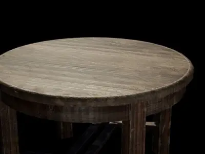 Shabby table Lowpoly Low-poly 3D model