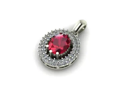 beautyful Ruby and daimond pandent Free 3D print model