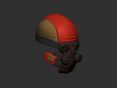 helmet high poly sculpt 3d printable ver 7 3D model 3D model 15