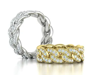 DIAMOND Cuban Link Heavy Chain Ring 9mm Wide 12US Size 3dmodel 3D print model