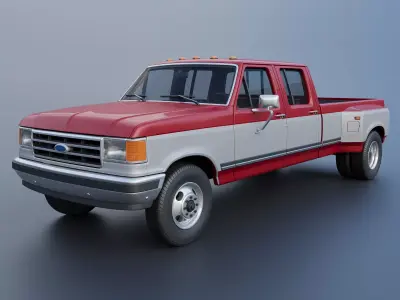 Pickup Truck F-350 Crew Cab Dually 1987 3D print model