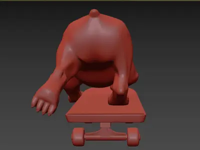 Skating dog printable 3D print model