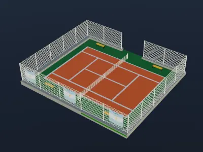 Tennis Court - Argentina Low-poly 3D model