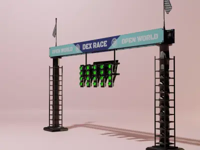 Low Poly Stylized Traffic Light Barrier -- Game Ready Low-poly 3D model