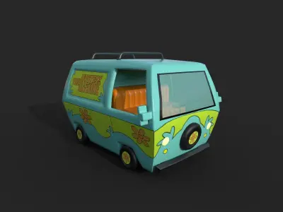 Scooby Doo van Low-poly 3D model