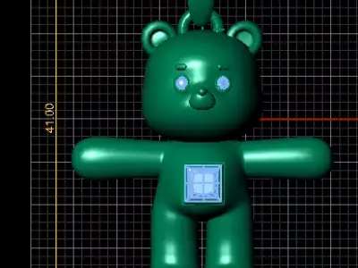 Diamond Teddy Bear Pendant 3D print model