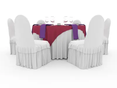 Banquet Table and Chair 39 3D model